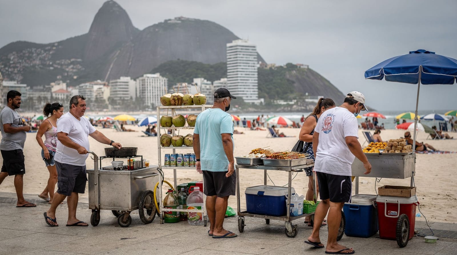 Street food in Rio — beach vendors, carts, and what's safe